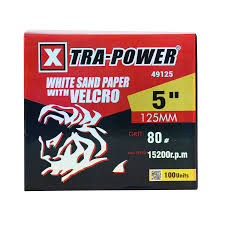 5" SAND PAPER WITH VELCRO-XTRA POWER (PACK OF 25)