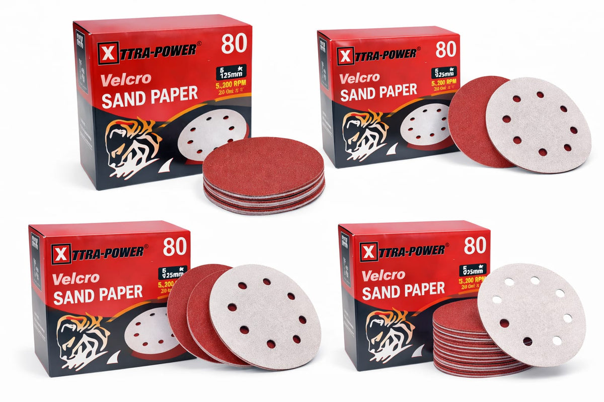 5" SAND PAPER WITH VELCRO-XTRA POWER (PACK OF 25)
